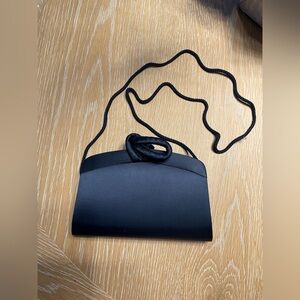 Vintage La Regals Navy Blue Satin Evening with Shoulder Strap